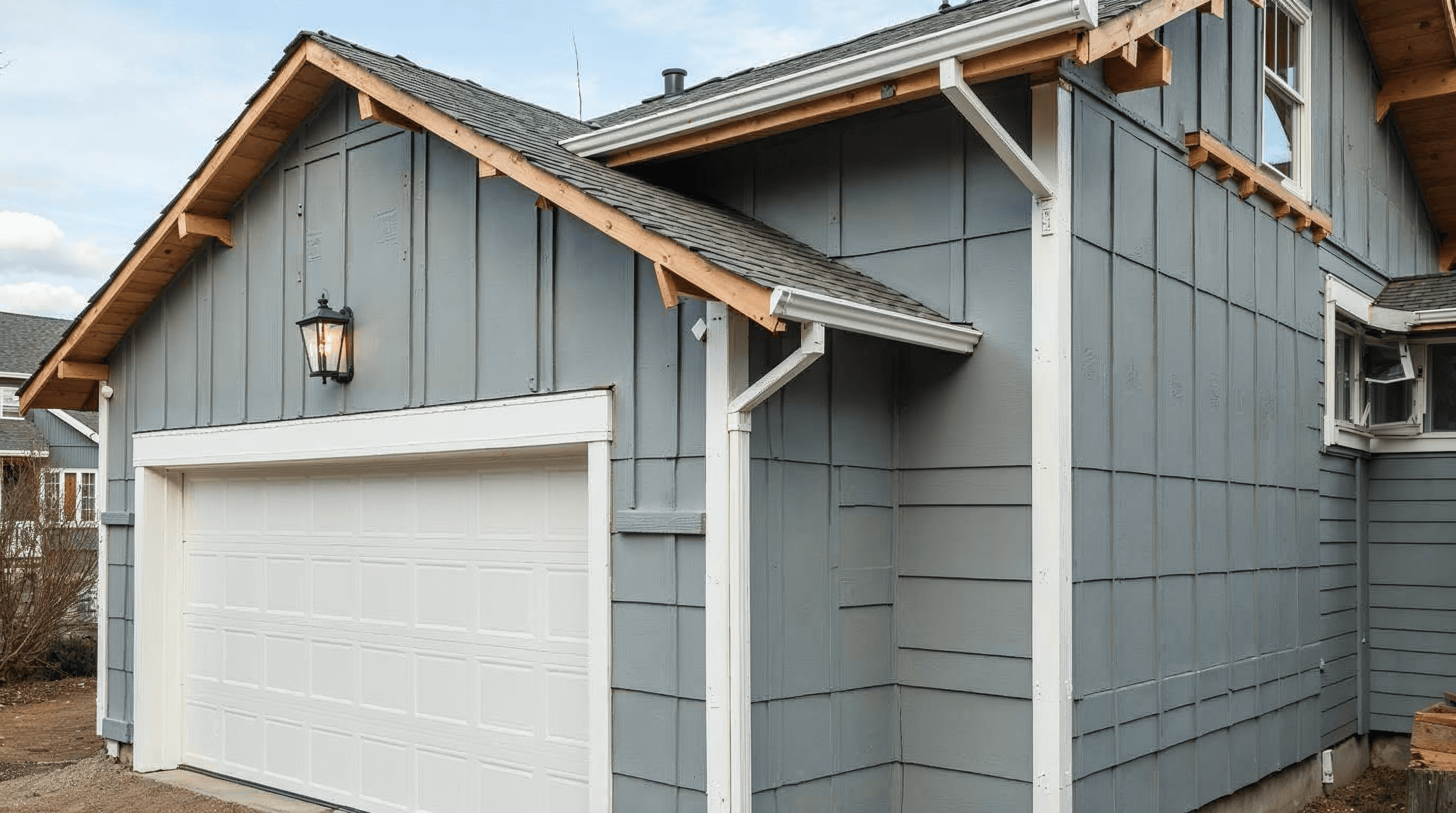 Fiber cement siding on a residential home exterior