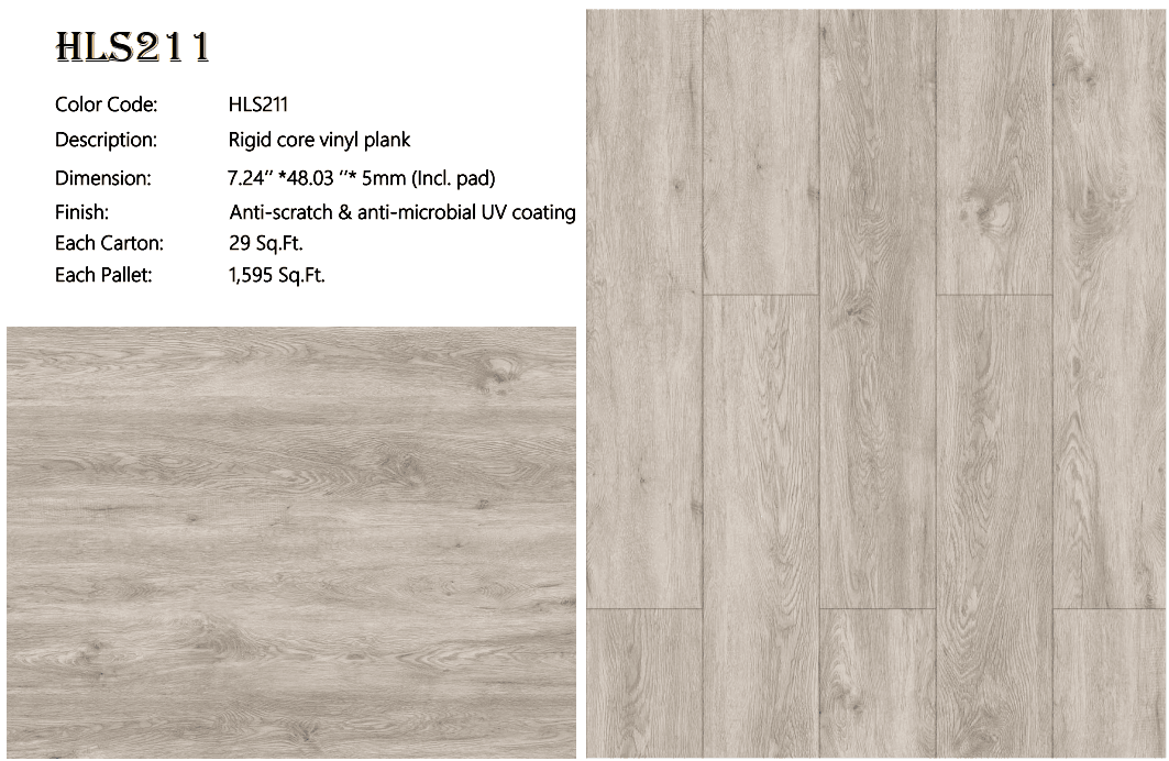 5mm 12 mil rigid core luxury vinyl plank